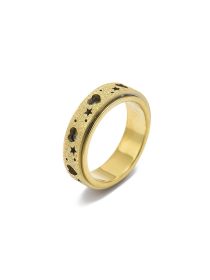 Lxalry Stainless Steel 18K Gold Plated Anxiety Relief Spinner Ring – Hollow Heart & Star Design, Adjustable, Tarnish-Free, Fidget Ring for Men & Women