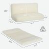 HOMCOM Bean Bag Floor Sofa Bed, Contemporary Plush Wide Folding Floor Mattress, Foam Filling Wall Couch Sleeper, Cream White