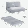 HOMCOM Bean Bag Floor Sofa Bed, Contemporary Plush Wide Folding Floor Mattress, Foam Filling Wall Couch Sleeper, Light Gray