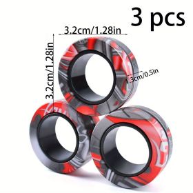 3pcs, Cool Puzzle Camouflage Ring Decompression, Small Toys, Magnetic Hand Ring, Stress Relief Toys, Fingertip Rotation Gyro, Creative Small Gift (Model: Black Pattern - Camouflage Magnetic Bracelet)