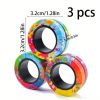 3pcs, Cool Puzzle Camouflage Ring Decompression, Small Toys, Magnetic Hand Ring, Stress Relief Toys, Fingertip Rotation Gyro, Creative Small Gift