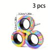 3pcs, Cool Puzzle Camouflage Ring Decompression, Small Toys, Magnetic Hand Ring, Stress Relief Toys, Fingertip Rotation Gyro, Creative Small Gift