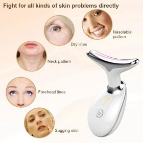 Face Massager Anti-Wrinkle Face Device 3 Modes 45°C Neck Lifting Massagers LED High Frequency Beauty Instrumen EMS Face Massage for Women (Quantity: 1, Color: White)