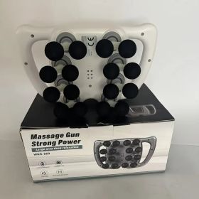 Professional 16-Speed Percussion Massage Gun - Deep Tissue Therapy for Full Body Muscle Recovery (Back/Legs/Arms) (Color: White)