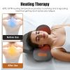 3 In 1 Neck Massager Pillow With Vibration Heating Therapy Airbag Stretching Memory Foam Fillings Ergonomic Cervical Massager With Portable Storage Ba